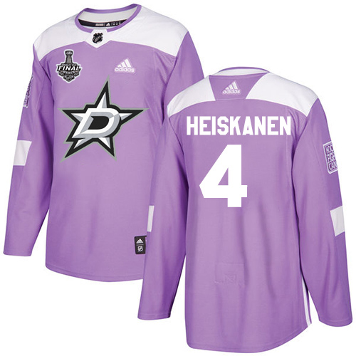 Adidas Men Dallas Stars 4 Miro Heiskanen Purple Authentic Fights Cancer 2020 Stanley Cup Final Stitched NHL Jersey